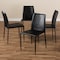 Baxton Studio Pascha Modern Black Faux Leather Upholstered Dining Chair, PK4 146-8787 - alternate 2